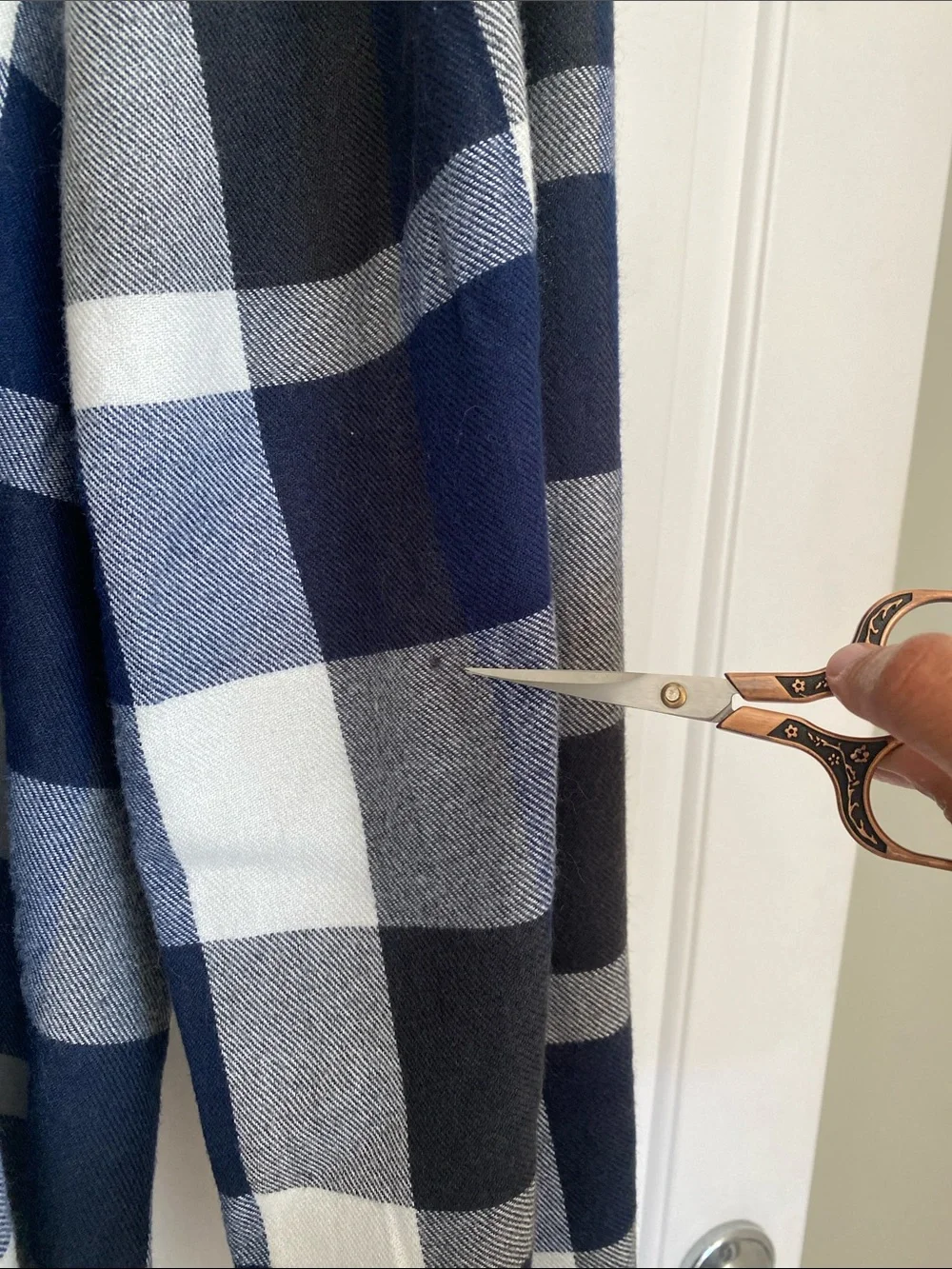 Plush Apparel Ultra Soft Plaid Scarf Large Navy Charcoal White Fringe